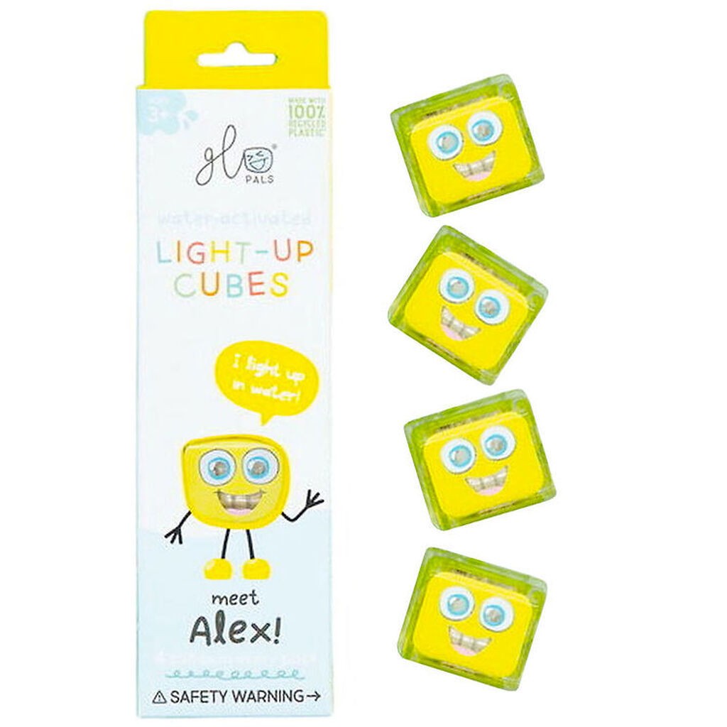 Glo Pals Sansekuber m. Lys - Alex - 4 stk. - Gul