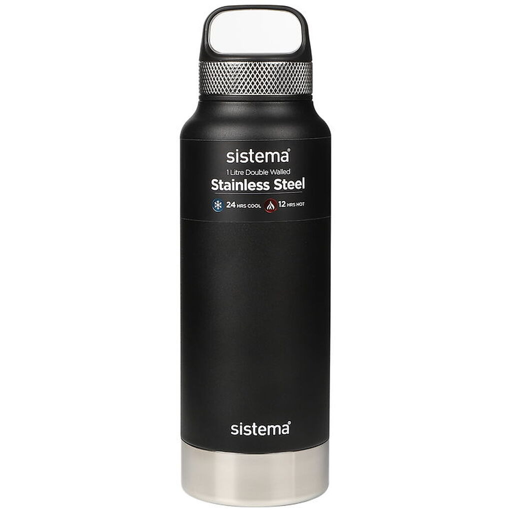 Sistema Termoflaske - Stainless Steel - 1L - Sort