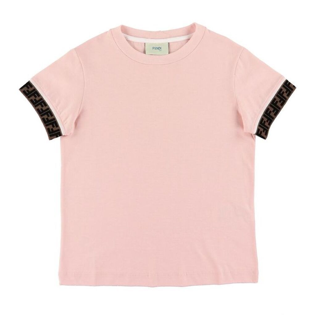 Fendi T-shirt - Rosa m. Logokanter