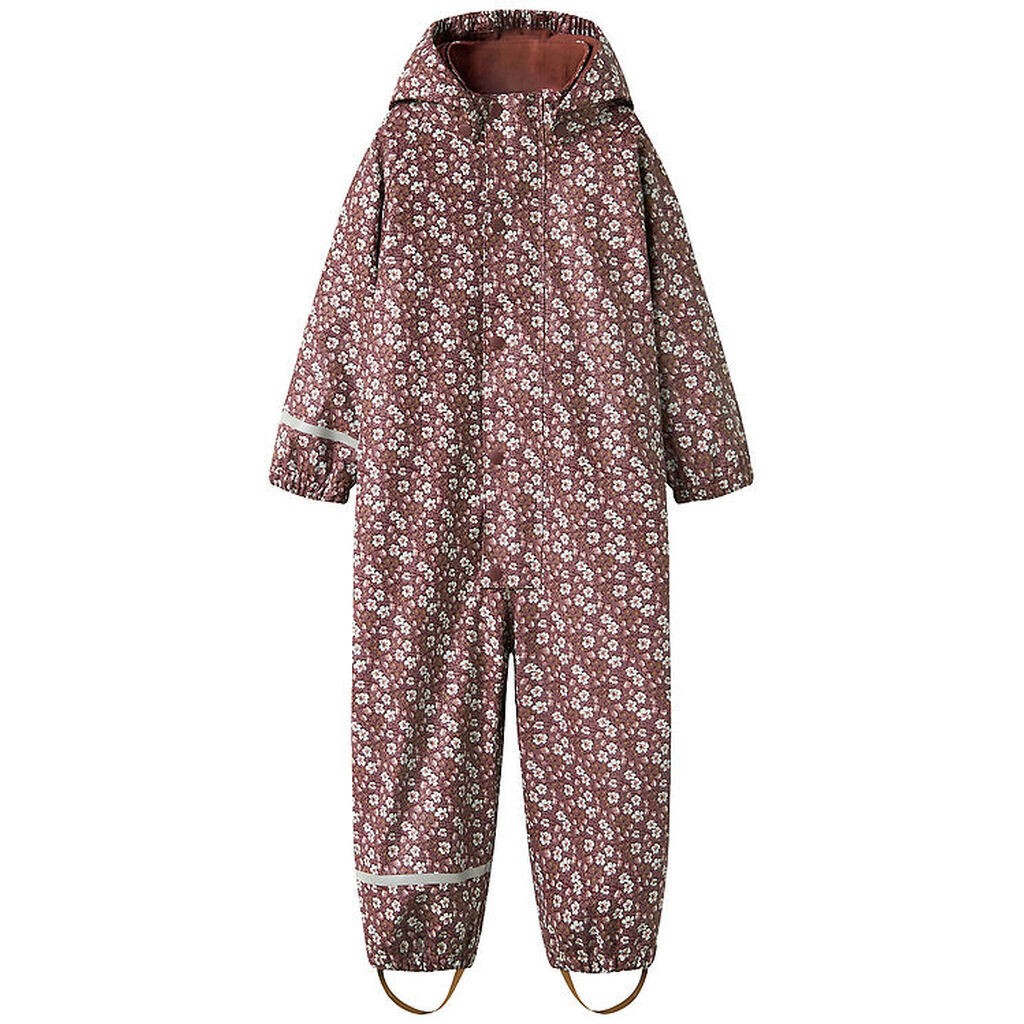 Name It Regndragt m. Fleece - NmfDry10 - Fig m. Blomster