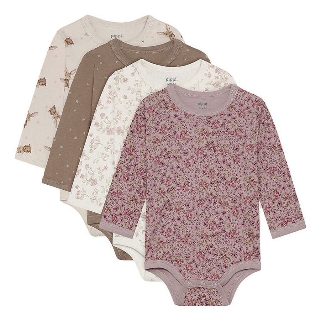 Pippi Baby Bodyer l/æ - 4-pak - Violet Ice