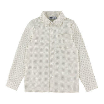 Name It Skjorte - NkmVilfred - Cloud Dancer/Dot Navy Blazer