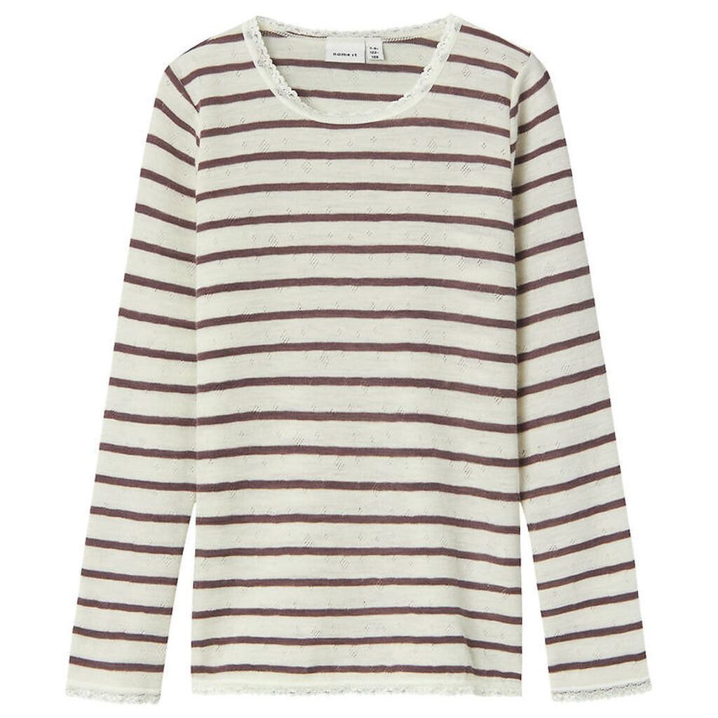 Name It Bluse - Uld - NkfWang - Snow White/Sparrow