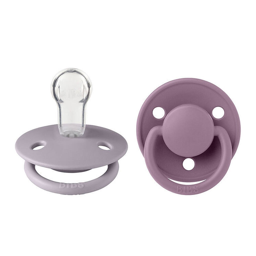 BIBS De Lux Sutter - 2-pak - Rund - Fossil Grey/Mauve