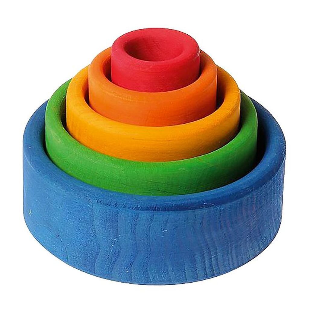 Grimms Trælegetøj - Stableskåle - 5 Dele - Blå