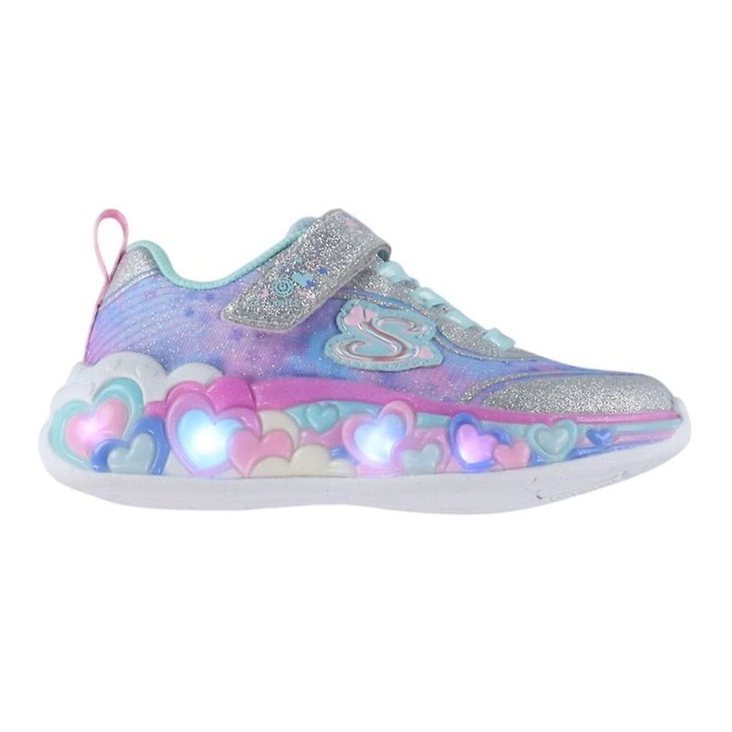 Skechers Sko m. Lys - Eternal Heart Lights - Sølv/Multi