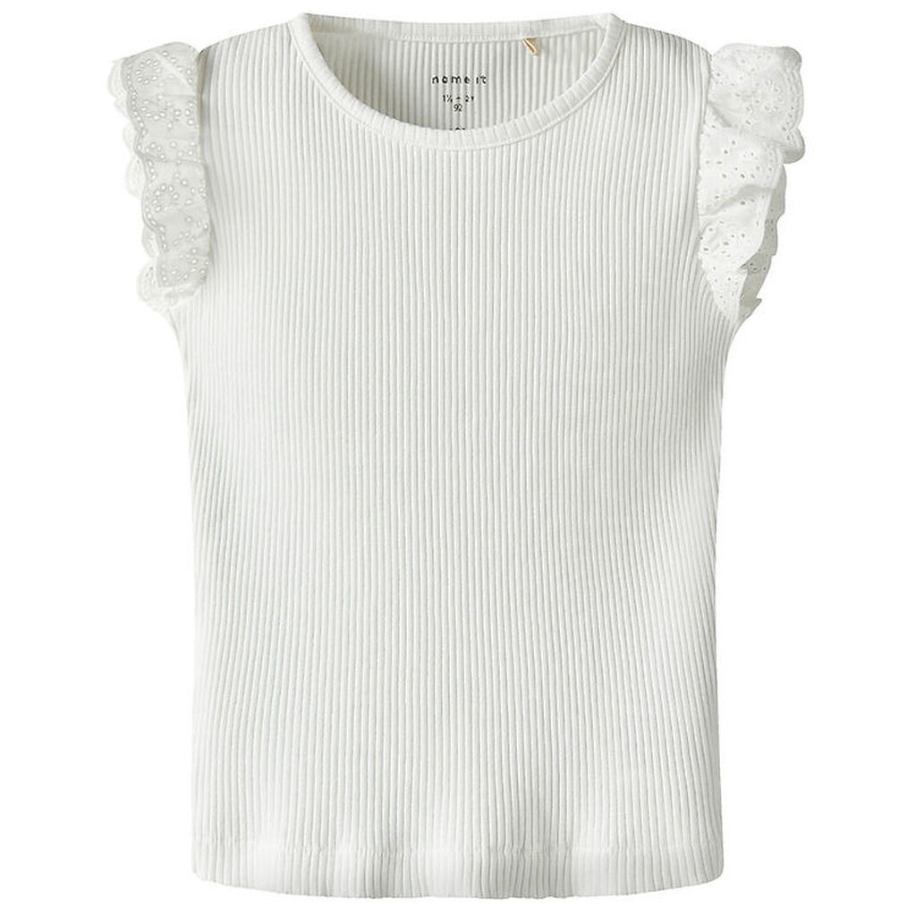 Name It T-shirt - Rib - NmfHalina - Bright White m. Blonder