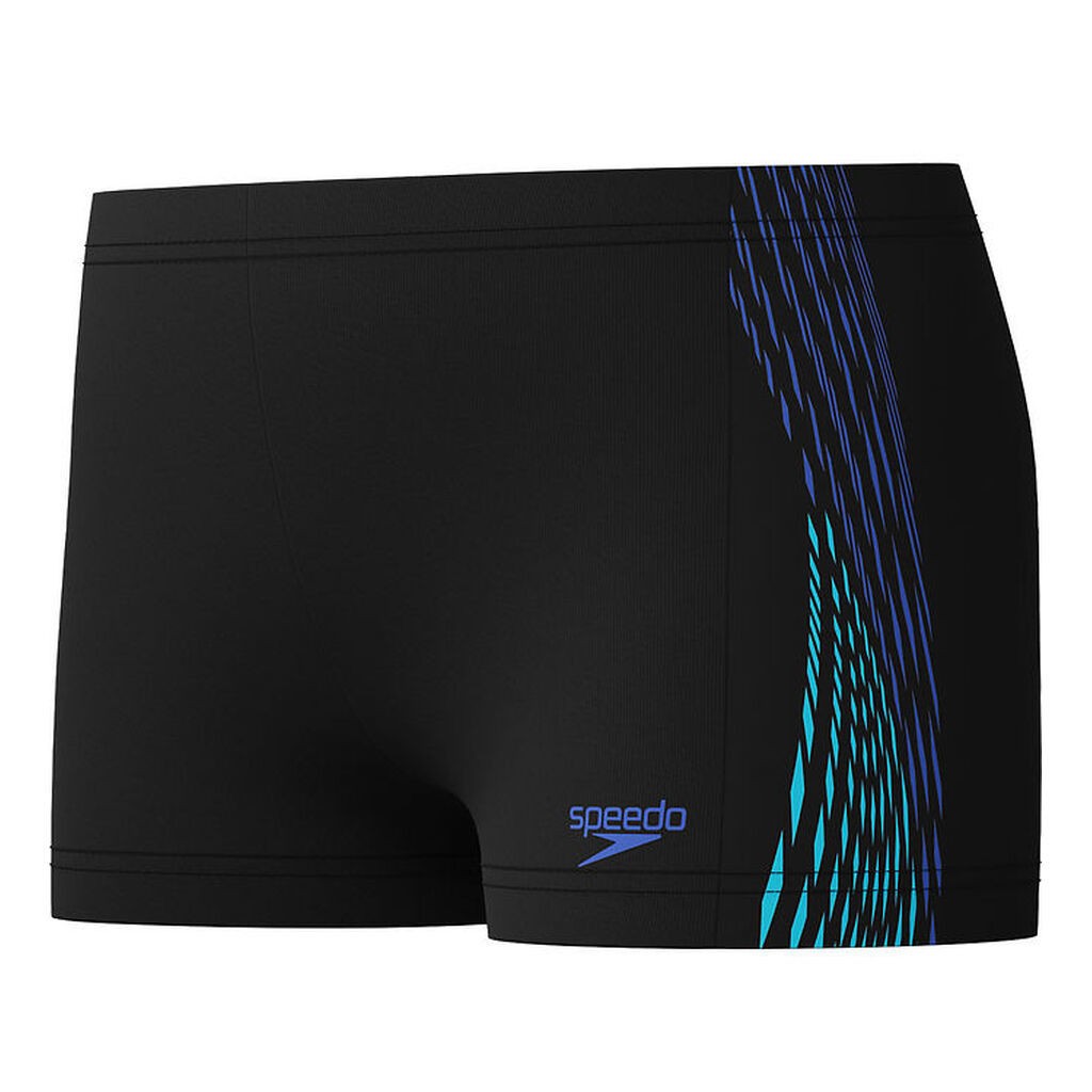 Speedo Badebukser - Plastisol Placement - Sort m. Blå
