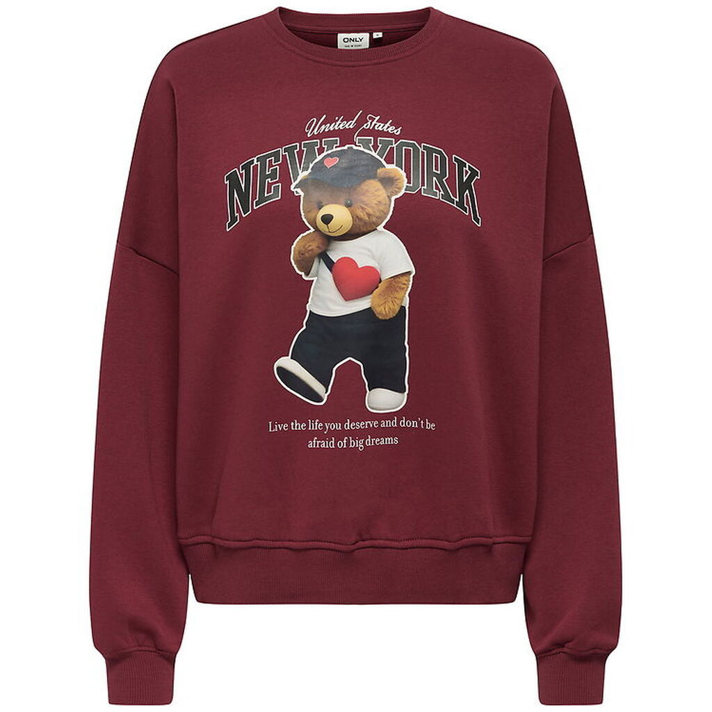 Kids Only Sweatshirt - KogLinda - Cabernet/New York Teddy