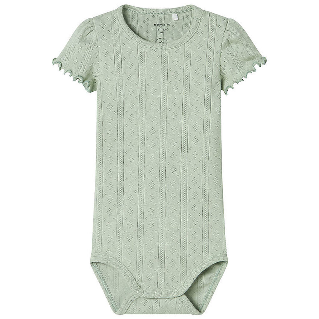 Name It Body k/æ - NbfJsilke - Aqua Gray m. Hulmønster