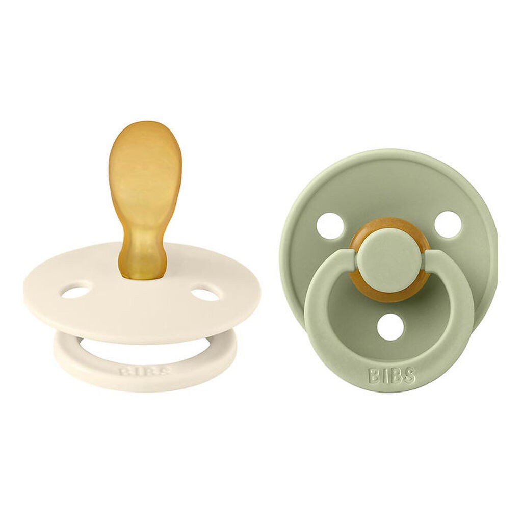 BIBS Colour Sutter - 2-pak - Str. 1 - Symmetrisk - Ivory/Sage