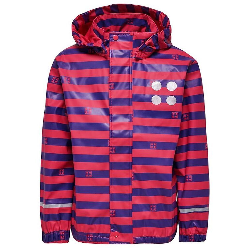 LEGOÂ® Wear Regnjakke - Mørk Pink/Lillastribet