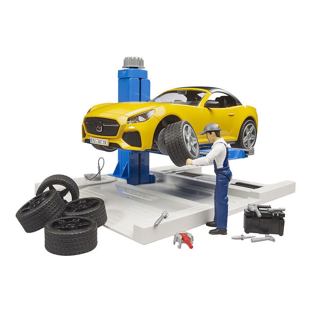 Bruder Legesæt - bworld - Bilværksted m. Roadster - 62112