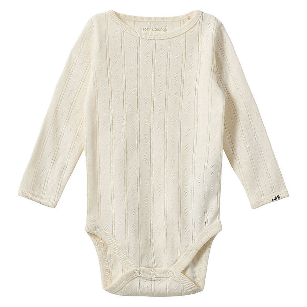 Sofie Schnoor Body l/æ - DicteSB - Off White m. Hulmønster