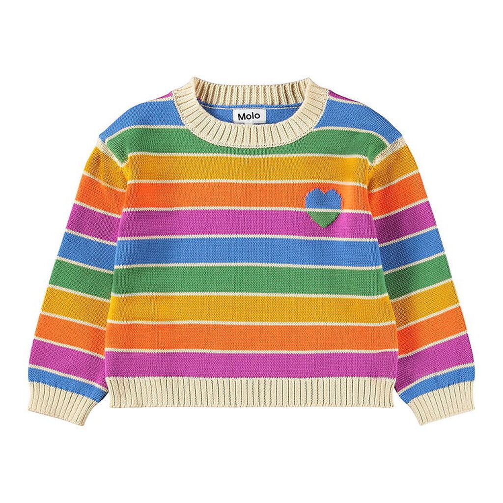 Molo Bluse - Strik - Gitty - Heart Rainbow