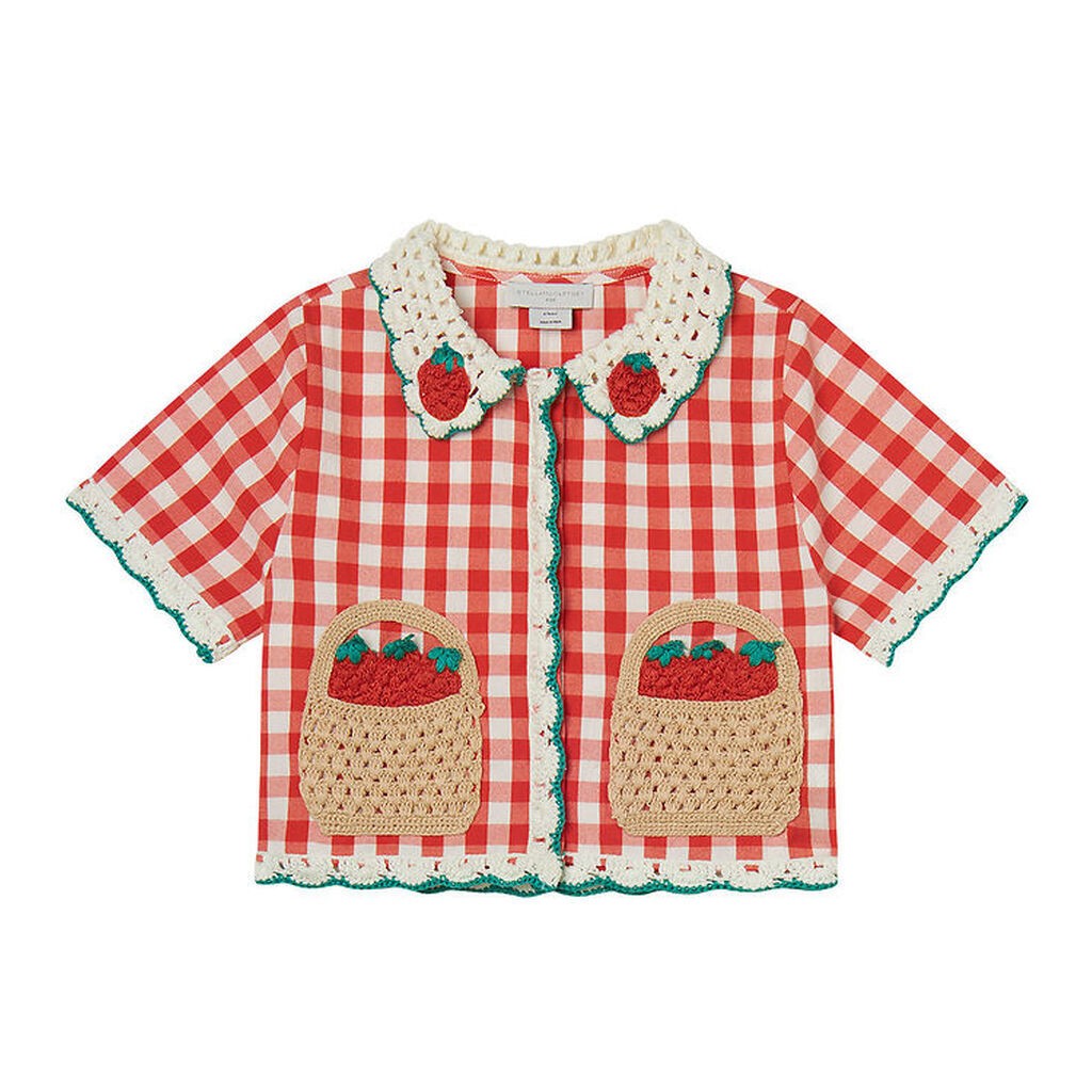 Stella McCartney Kids Skjorte - Hvid/Rødternet