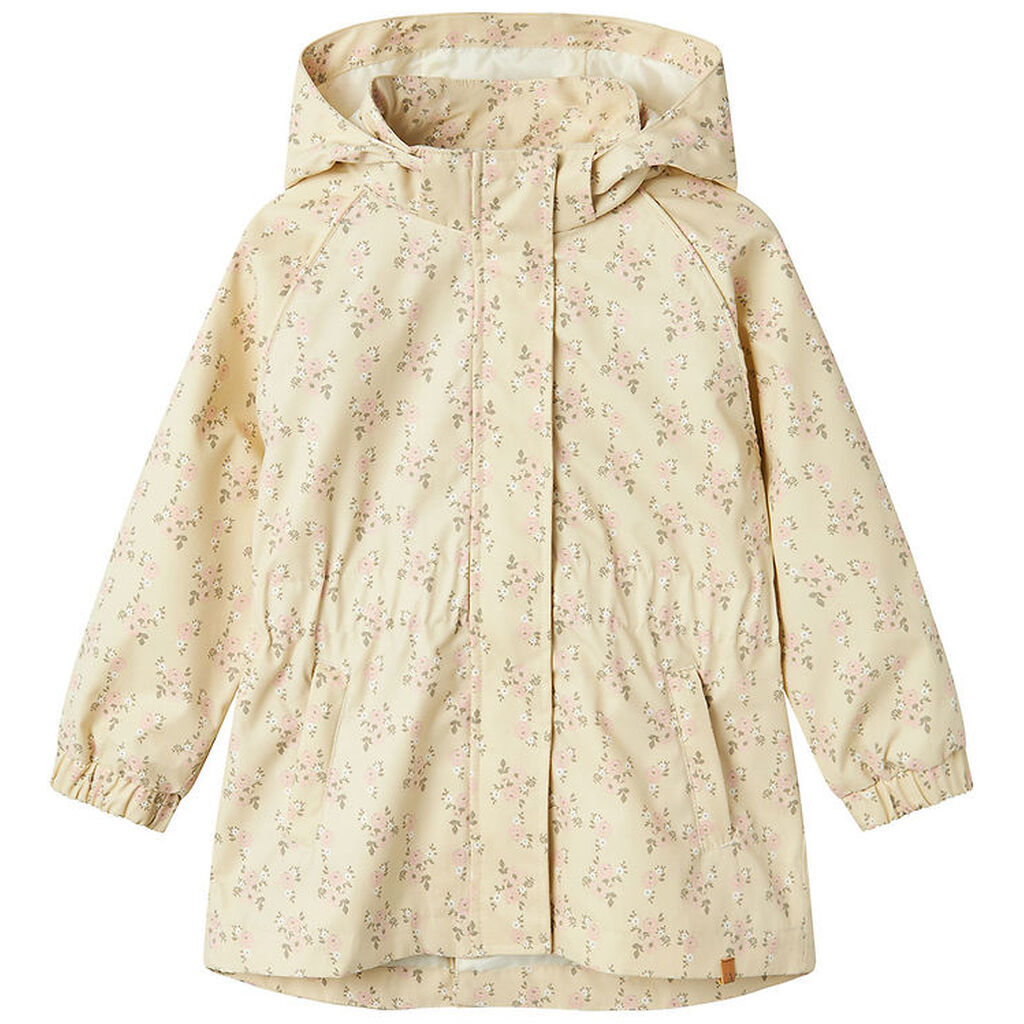 Lil' Atelier Sommerjakke - NmfGerda - Bleached Sand m. Blomster
