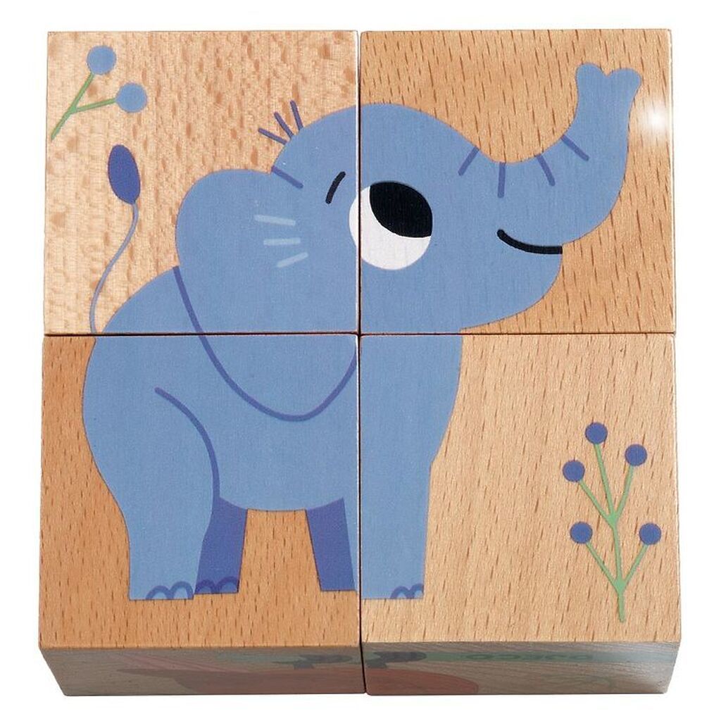 Djeco Puslespil - 4 Brikker - Wild & Co.