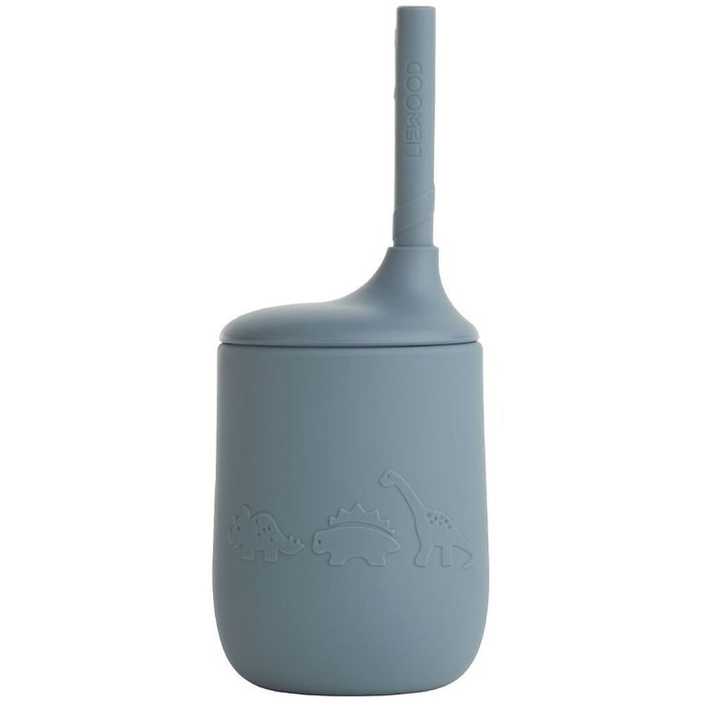 Liewood Kop m. Sugerør - Ellis - Dino Whale Blue