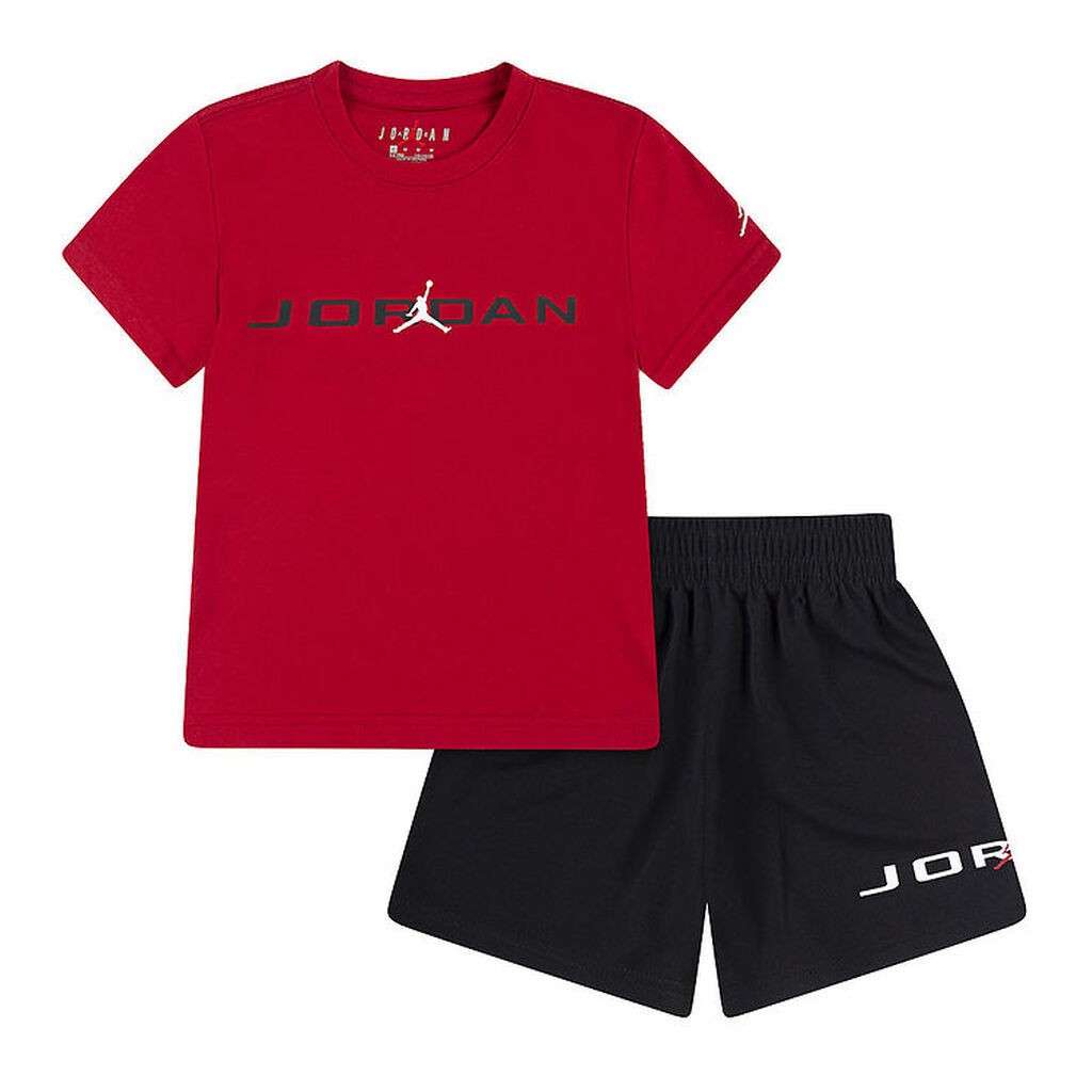 Jordan Shortssæt - Shorts/T-shirt - Sort/Rød