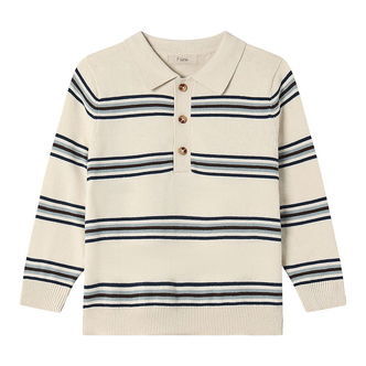 Fliink Polobluse - Strik - Benny - Sandshell/Stripes