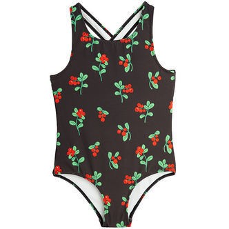 Mini Rodini Badedragt - UV 50+ - Lingonberries - Sort