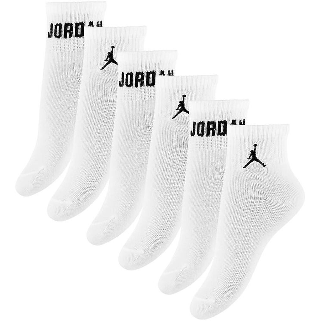 Jordan Ankelstrømper - 6-pak - Hvid m. Sort