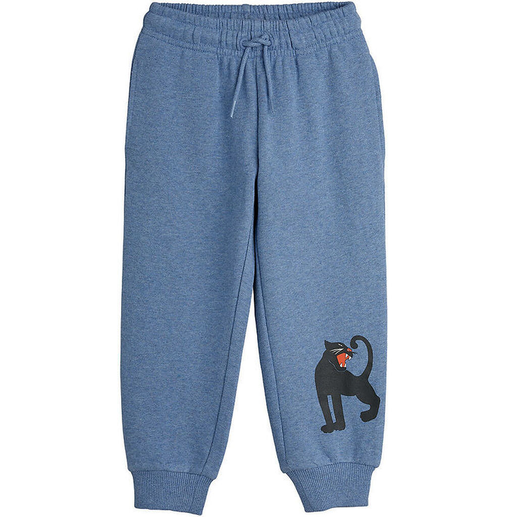 Mini Rodini Sweatpants - Blåmeleret m. Panter