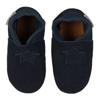 En Fant Skindsko - Navy Ruskind m. Stjerne