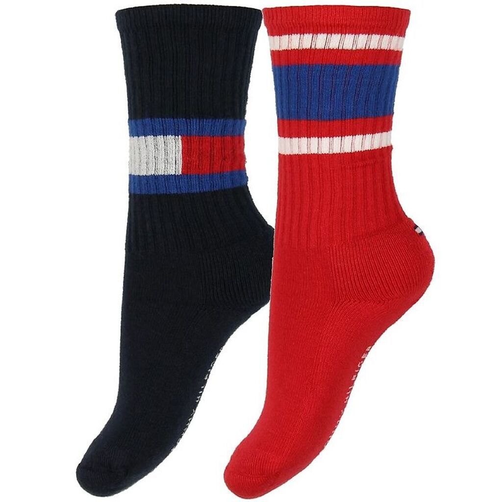 Tommy Hilfiger Strømper - 2-pak - Flag - Rød/Sort