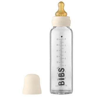 BIBS Sutteflaske - Glas - Slow Flow - 225 ml - Naturgummi - Ivor