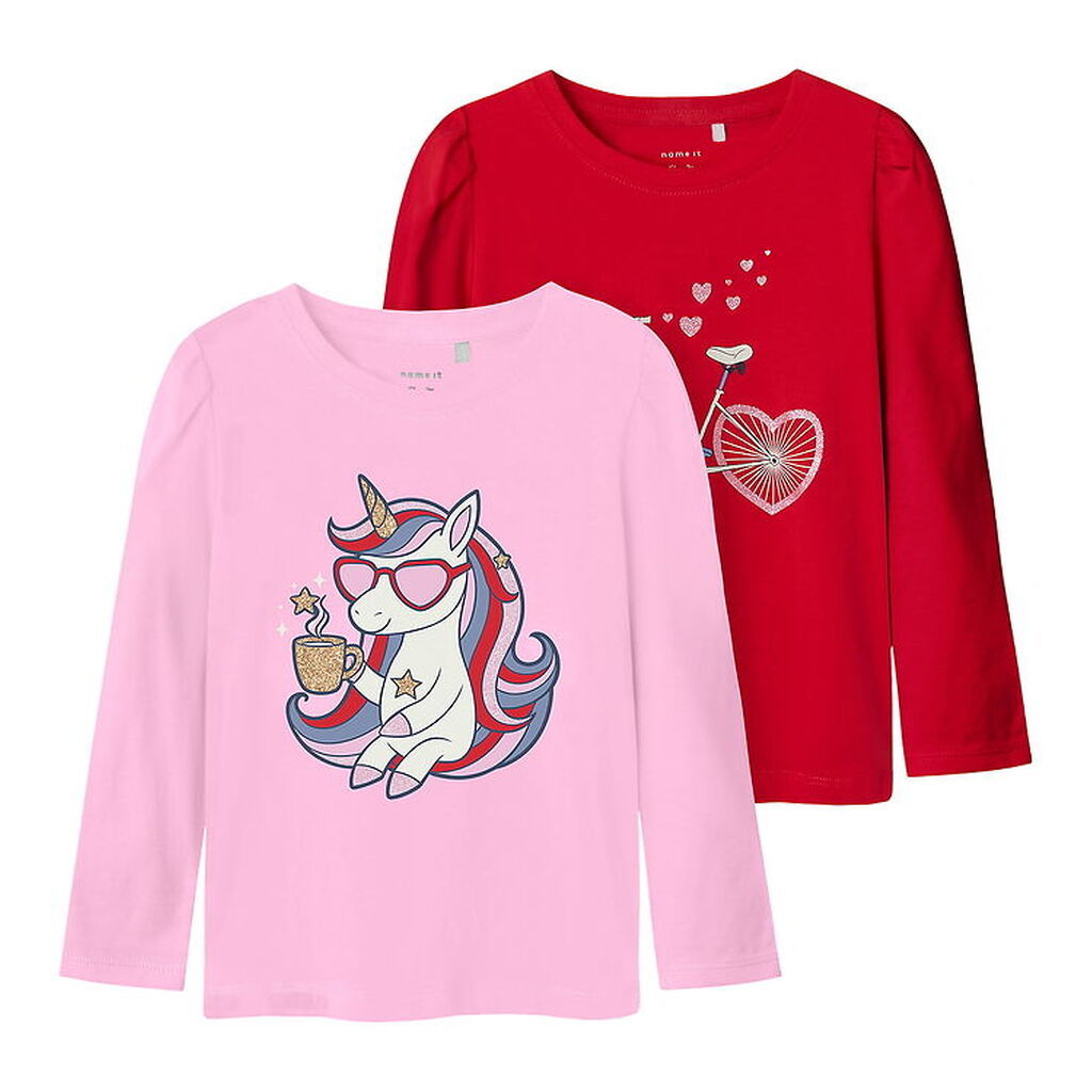 Name It Bluse - NmfKalesja - 2-pak - Pirouette/W. Tomato