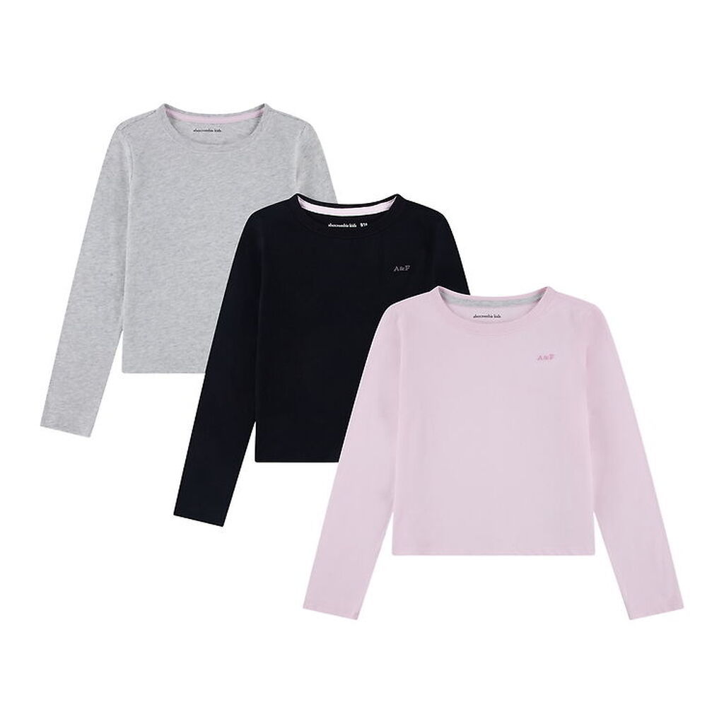 Abercrombie & Fitch Bluser - 3-pak - Cradel Pink/Sort/Hvid