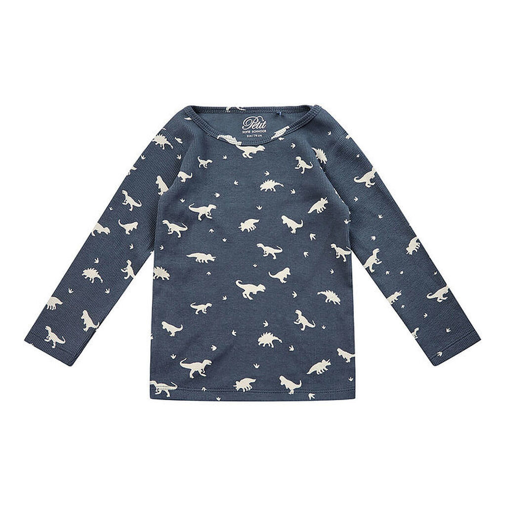 Petit by Sofie Schnoor Bluse - Rib - Navy m. Dinoer