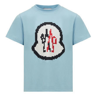 Moncler T-shirt - Open Blue m. Logo