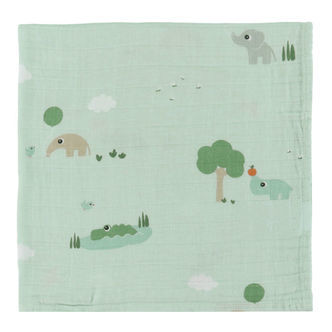 Done By Deer Babysvøb - Musselin - 120x120 cm - Playground - Blå