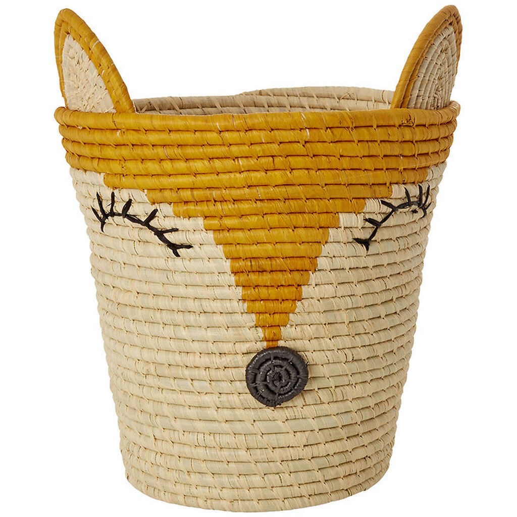 Rice Opbevaringskurv - Raffia/Søgræs - 20x30 cm - Gul/Ræv
