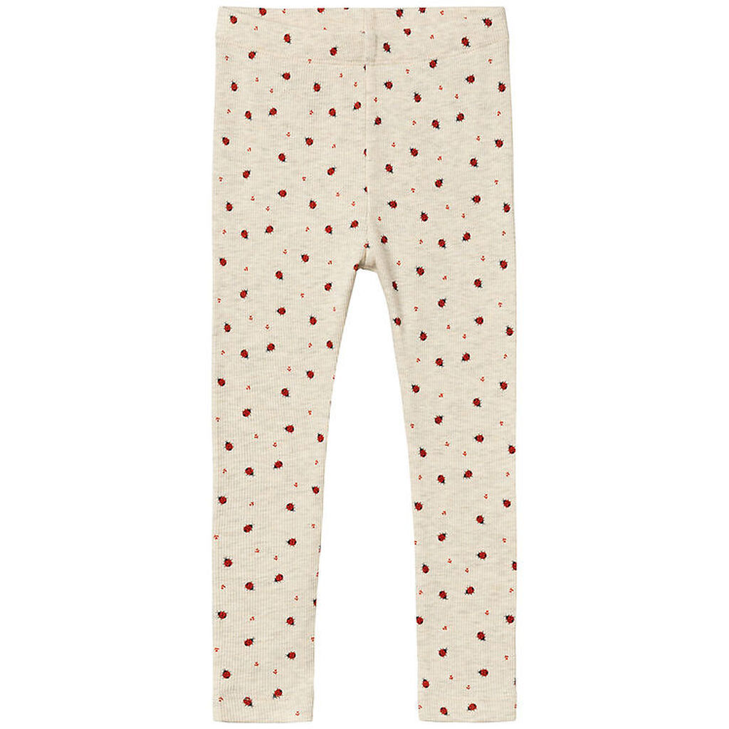 Name It Leggins - Rib - NmfDab - Peyote Melange m. Mariehøner