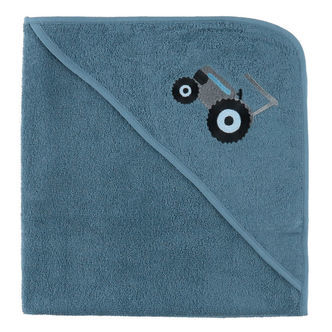 Nørgaard Madsens Babyhåndklæde - 100x100 cm - Middel Blue m. Tra