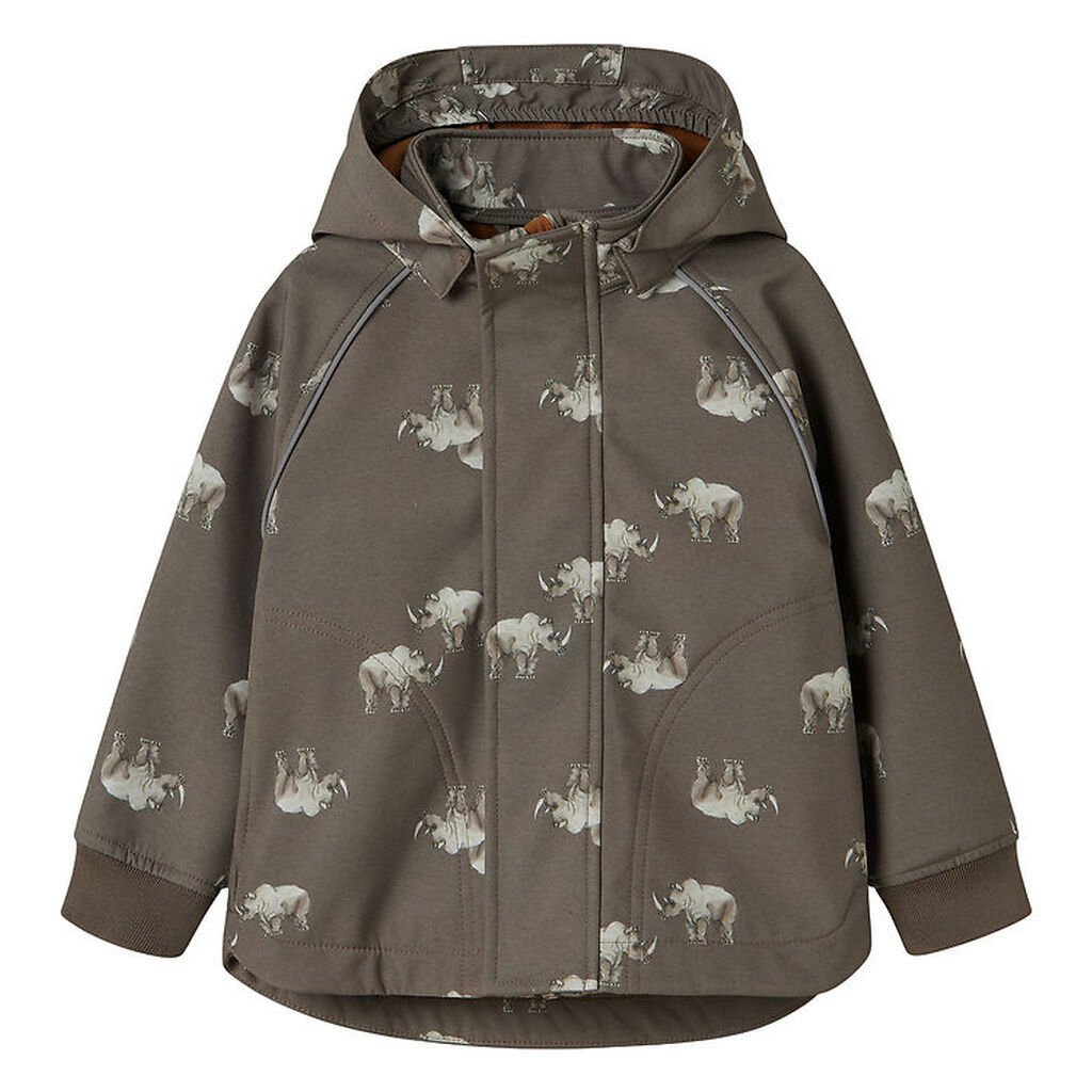 Name It Softshelljakke m. Fleece - NmmAlfa08 - Morel/Rhino