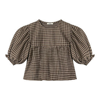Fliink Bluse - Ella - Sandshell/Coffee Bean