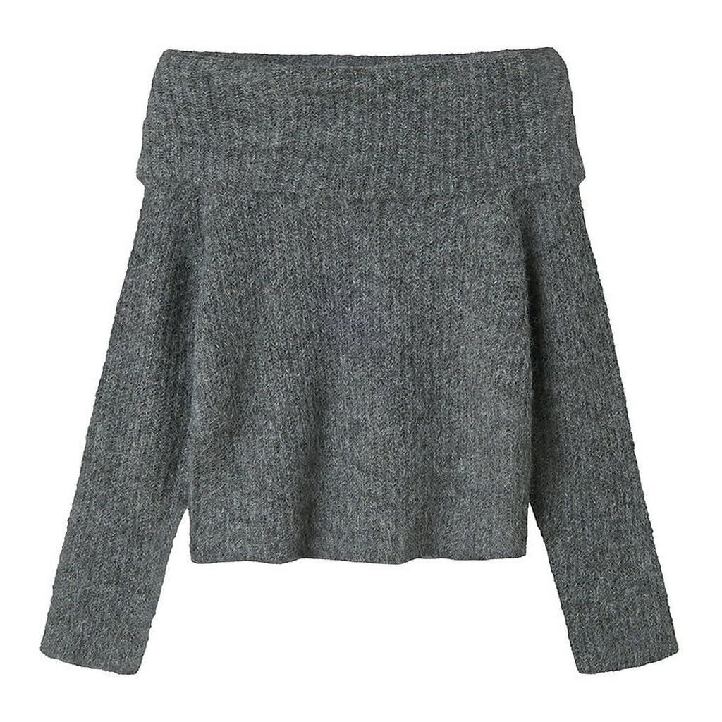 LMTD Bluse - Strik - NlfNulo - Dark Grey Melange