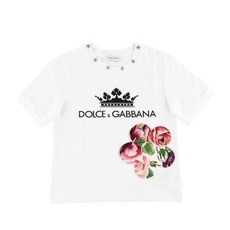 Dolce & Gabbana T-shirt - Hvid m. Blomst
