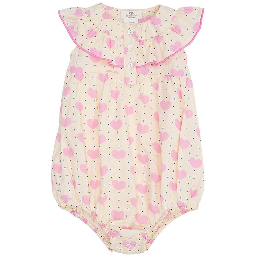 Copenhagen Colors Sommerdragt - Heart & Dots - Frill - Heart AOP