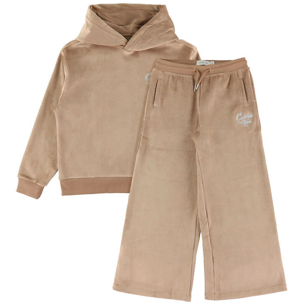 Calvin Klein Sæt - Hættetrøje/Bukser - Fløjl - Woodsmoke