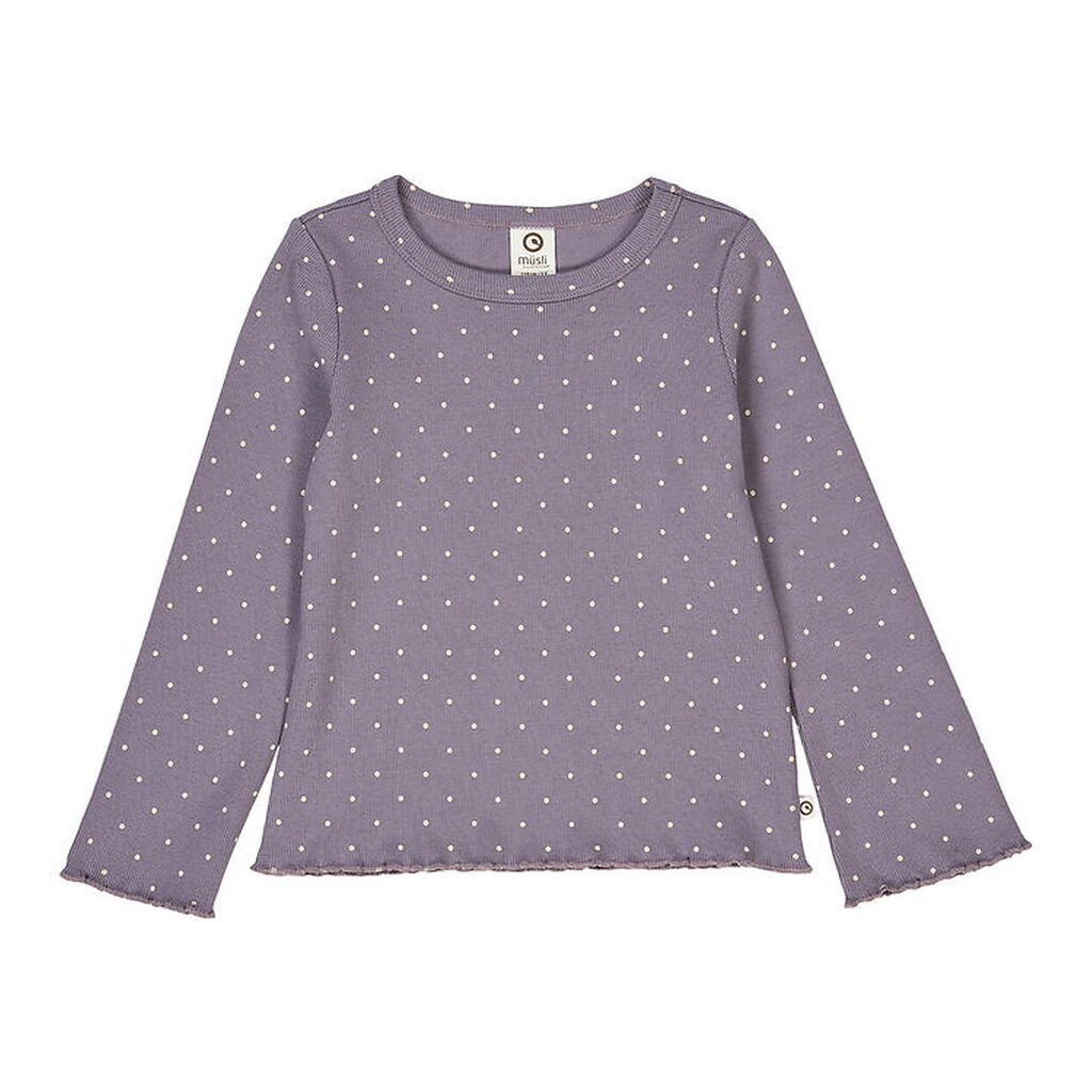 Müsli Bluse - Rib - Dot - Lilac Fog/Oak