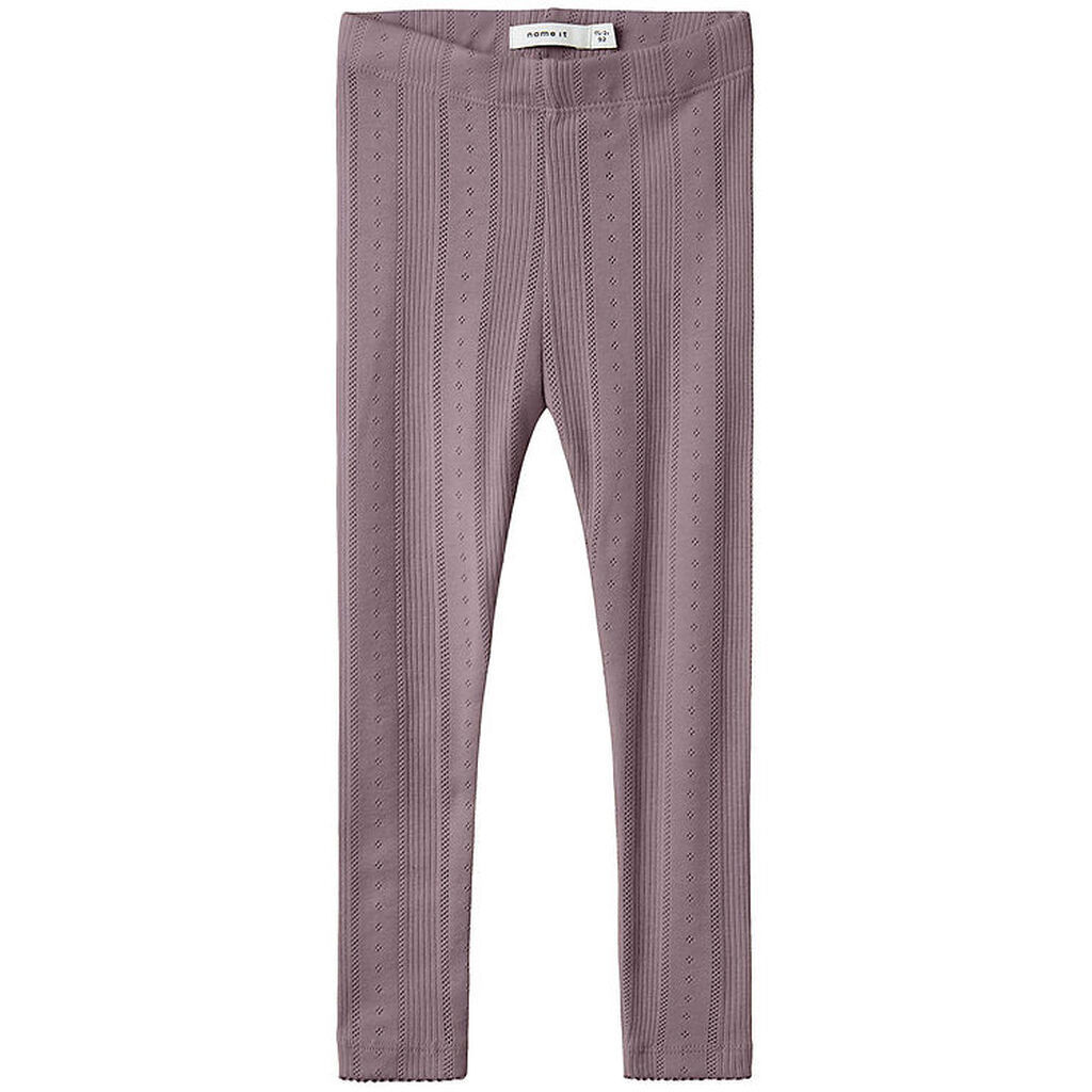 Name It Leggings - Noos - NmfJulia - Elderberry m. Hulmønster
