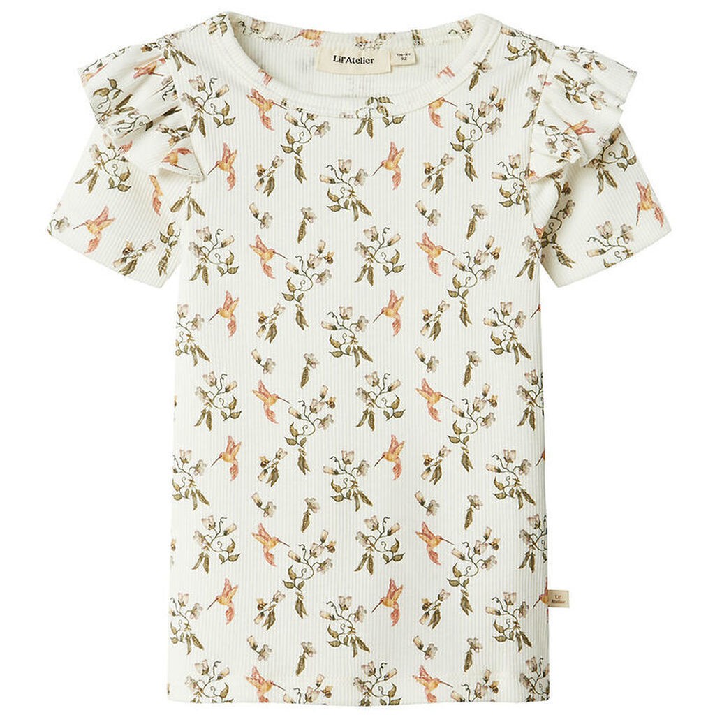 Lil Atelier T-shirt - NmfLavo - Coconut Milk/Humming Bird