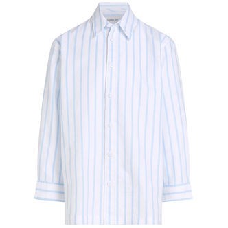 Calvin Klein Skjorte - Striped Oxford - White/Blue Stripe