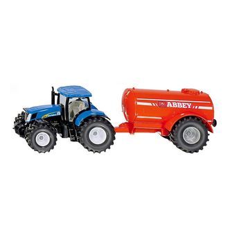 Siku Traktor m. Gylletank - New Holland T7070 - 1:50 - Blå/Orang